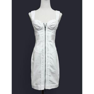 Victoria's Secret London Jean Bodycon Denim Zipper Corset Bustier Mini Dress